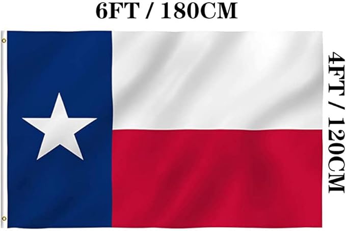 Jayus Double Sided Texas State TX Flags 4x6 FT Outdoor- 320D Heavy Duty Nylon Republic of Texas Flag Banner with 2 Grommets