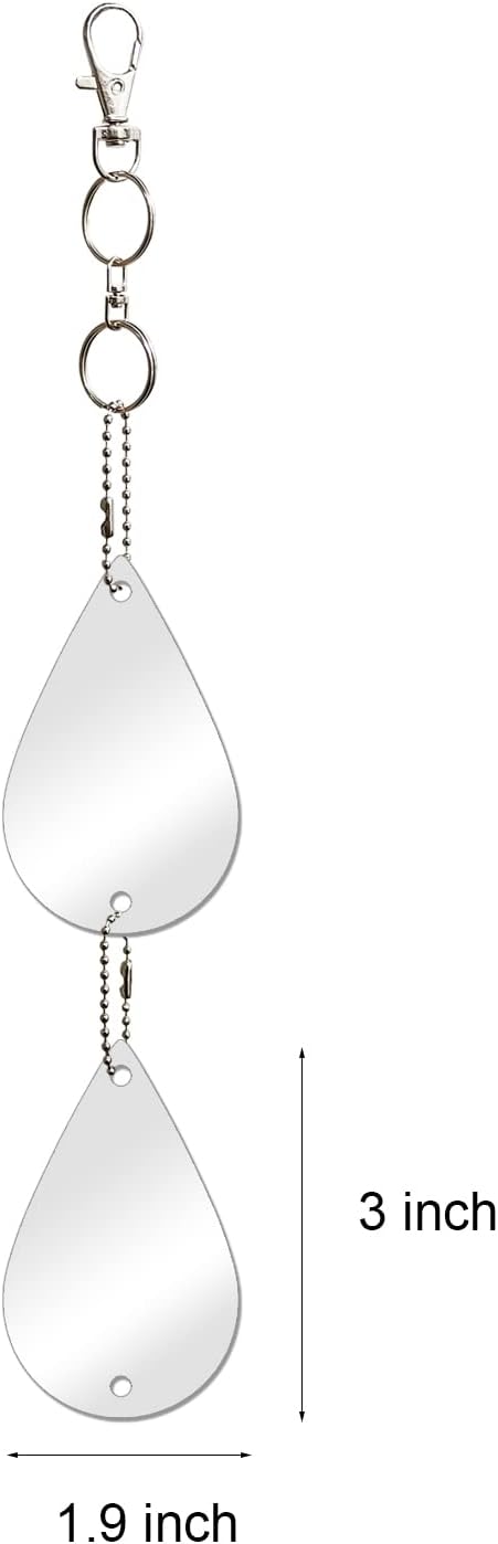 Keep Birds Away Mirror Disc, Hanging Reflectors to Scare Birds Away from Your House and Garden, 16 Drop Shape Discs