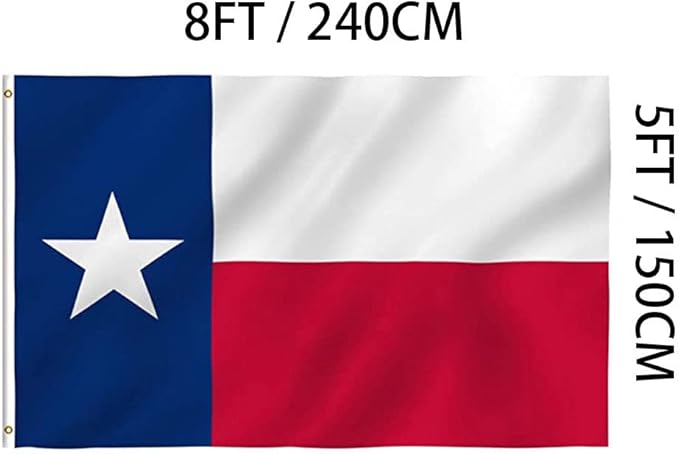 Jayus Double Sided Texas State Flag 5x8 FT Outdoor- 220D Heavy Duty Republic of Texas Flags Banners- Vivid Colors UV Resistant TX Flags with 3 Brass Grommets