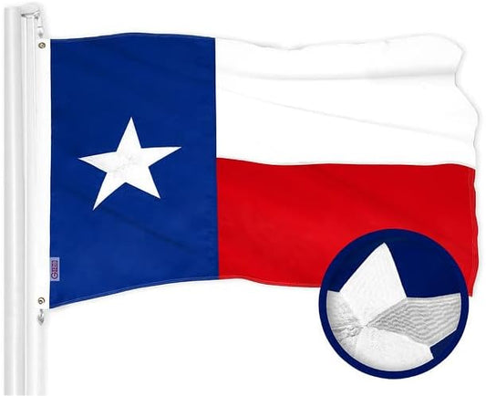 G128 Combo Pack: USA American Flag 2x3 Ft Embroidered Stars & Texas Flag 2x3 Ft Embroidered