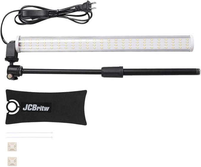 JCBritw Standing LED Grow Light,Adjustable T12 Bar Plant Light, White 6500K Full Spectrum Plant Grow Lamp on Stand for Indoor Plants Seed Starting, Seedlings, Veg, Flower