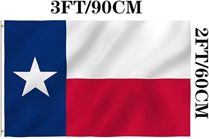 Jayus Double Sided Texas State Flag 2x3 FT Outdoor- 220D Heavy Duty Republic of Texas Flags Banners- Vivid Colors UV Resistant TX Flags with 2 Brass Grommets