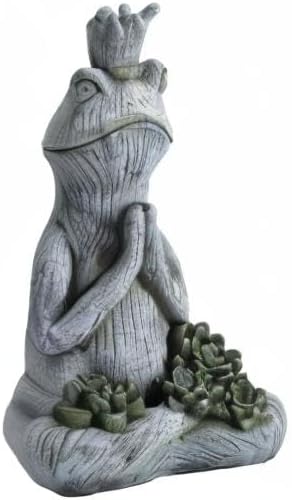 Large Garden Statue Yoga Frog Sustainable Eco-Friendly Solar Lights with LED Sustainability Sculpture Courtyard Balcony Home Decoration(20" Tall