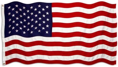 Super Tough 6ft x 10ft Spun Polyester American Flag | Embroidered Stars & Sewn Stripes | Heavy-Duty, Commercial-Grade Material | Canvas Header & Grommets | Made in the USA | Wind-Resistant Flag