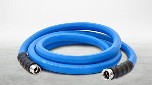 BluSeal Hot/Cold Water Rubber Garden Hose, 100% Rubber, Ultra-Light, Super Strong, 500 PSI, 50F to 190F Degrees, High Strength Polyester Braided (5/8" x 6')