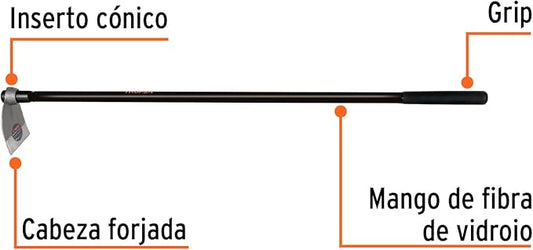 Truper AL-0M Round Eye Hoes w/ 54" Handle 1.5Lb (0.68Kg)