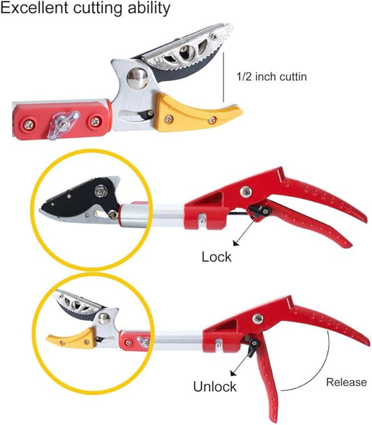 Tree Pruner with Telescoping Pole, 3.9-7.2 ft Extendable Reach, Branch Trimmer (Silver, 3.9~7.2 Ft)