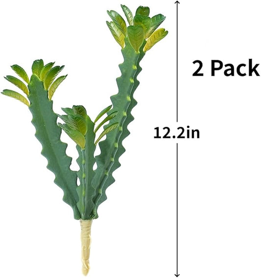 Artificial Succulents Artificial Cactus Plant 2 Pack Fake Cactus Unpotted Artificial Succulent Plants Home Garden Office Indoor and Outdoor Decor