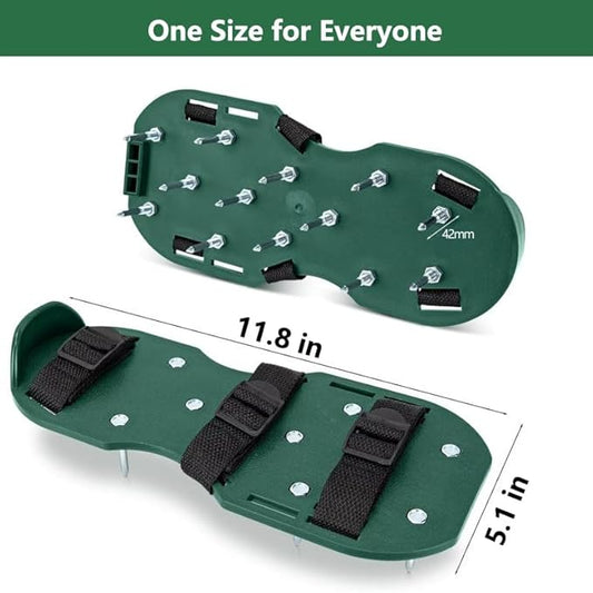 Aerator Shoes with Adjustable Strap,Heavy Duty Spikes for Grass Aerating Patio Garden,Fully Assembled Aerating Shoes for Yard Patio Lawn Garden