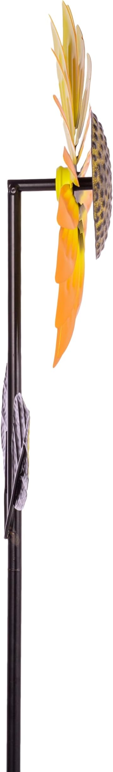 Viveta 2Pack Metal Sunflower Wind Spinner Outdoor,Kinetic Decorative Wind Sculpture wtih Sturdy Stake,Pinwheels for Yard and Garden