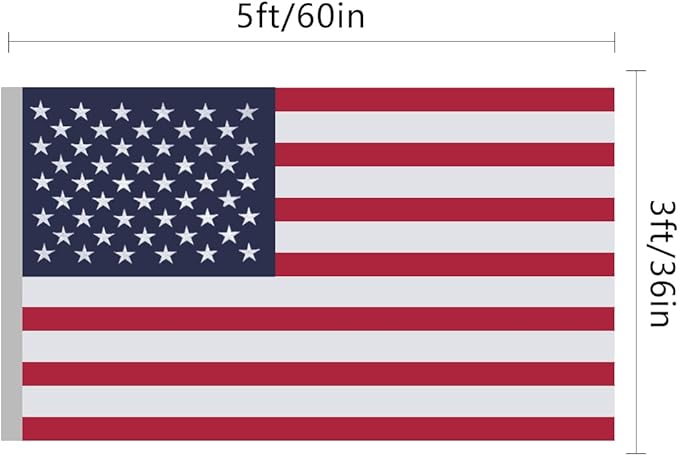 American Flag 3x5 Ft, US Deluxe Embroidered Heavy Duty Premium Polyester Durable Outside Flags with Brass Grommets