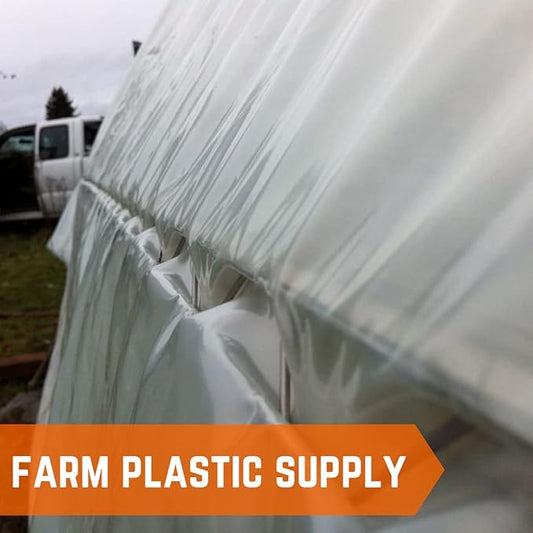 Farm Plastic Supply - Spring Wire & Lock Channel - (50 Pack) - Steel 6.5 ft Spring Lock Track & U-Channel Bundle for Greenhouse Plastic Polyethylene Film or Shade Cloth