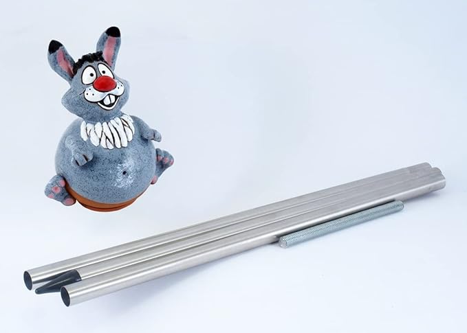 Ceramic Garden Decor - Bunny Lawn stake - Outdoor statue - Perfect, unique gifts for gardeners woman, men, yard gifts - Handmade, Frostproof