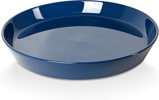 2 Pack 8 Inch Flower Pot Saucers - 9 Inch (8.7 Inch) Ceramic Plant Saucer for Outdoors & Indoors - Glazed Ceramic Plant Pot Trays for Water Drainage - Durable & Stylish Round Plant Tray
