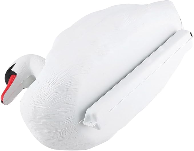 Floating Swan Decoy Pair, for Pond, Lake, & Pool Use, Anchor with Weights or Lawn Decoration, 1 Pair(Single Size 6.29 * 10.23 * 12.99 Inches)