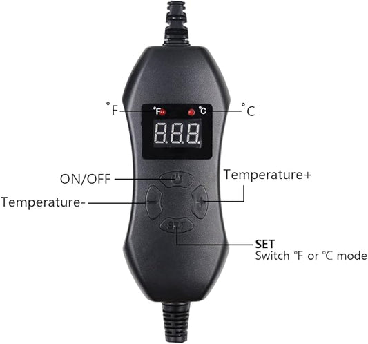 1 Pack Seedling Heat Mat with Digital Thermostat Controller,10" x 20.75" Temperature Control Waterproof Heating Pad for Seed Starting Indoor Plants Germination