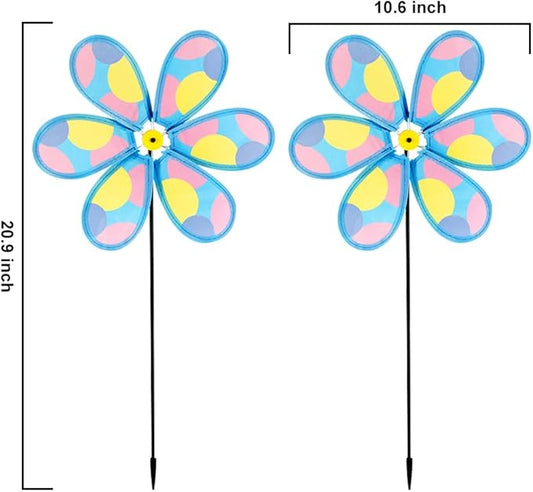 4PCS Wind Spinners for Yard and Garden, Lawn Yard Decorations Pinwheels Colorful Whirligigs Windmill Kids Toys for Outdoor Decor