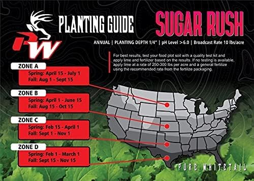Pure Whitetail Sugar Rush | Select Seed Blends | Easiest Deer Feeder | Late Season Whitetail Deer Food Plot | Turnip, Sugar Beet, Winfred Forage Brassica Seeds | 5 lb Bags | 3-Pack