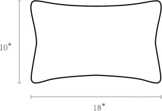 Rectangle Outdoor Lumbar Pillows, 10x18 inches Waterproof Patio Pillows, Decorative Waist Pillows for Outdoor Furnitures, Set of 2, (Grey and Pink)