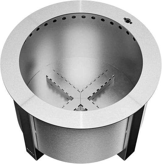 Breeo Smokeless Fire Pit (X Series 19, Stainless Steel) | 22.1 inch Smokeless Firepit for Outside | 47 Pounds | Ideal for Families Compatible with Wide Range of Breeo Accessories