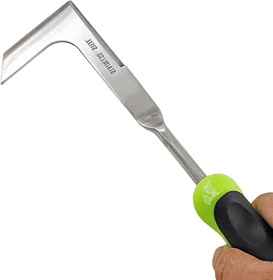 1 Pieces Hand Weed Puller Tool, Stainless Steel L Shape Garden Weed Remover Tool, Garden Weeder Tool for Lawn Farmland Transplant Gardening Plant Tool