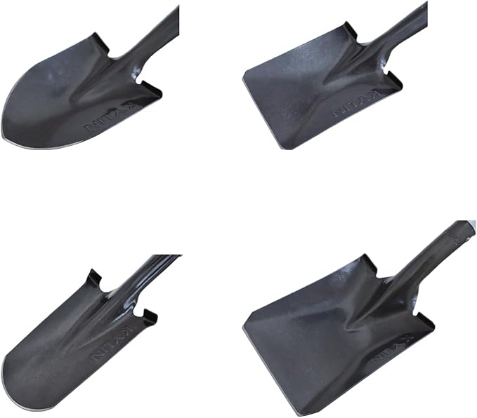 KYLIN Mini Shovel 4-Piece Set with Fiberglass Short Handle, for Gardening, Hiking, Backpacking, Fishing, Kids Mini Shovel, Camping Shovel, Off-Road Shovel, Beach Shovel, Multi-Purpose Garden Tools