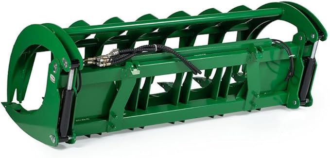 Titan Attachments 84" HD Root Grapple Rake Attachment, Fits John Deere Hook & Pin Tractors, Twin 3,000 PSI Cylinders, Clears Rocks, Logs, Brush, & Debris, Tractor Accessories & Attachments