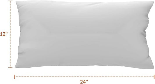 Covers & All Sunbrellla Outdoor Pillows for Patio Furniture, UV Fade Resistant & Waterproof Outdoor Sunbrella Lumbar Pillows, Set of 2 Inserts & Covers for Patios, Decks and Porches (Cast Ash)