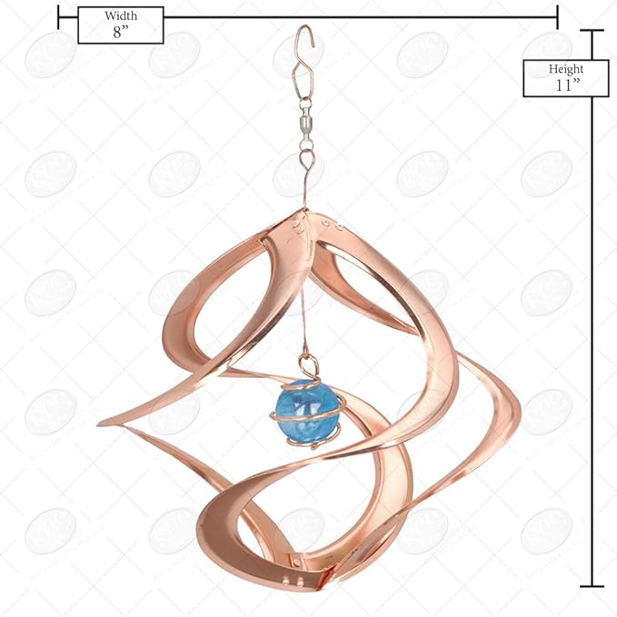 Red Carpet Studios The Original Helix Cosmix Wind Spinner, 11-Inch, Blue Glass Planet