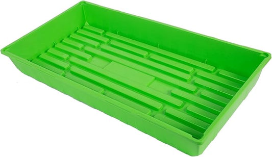 SUNPACK 10" x 20" Mega Plastic Seed Starting Tray, Green, 2.5" (Pack of 10) - No Drainage Holes, Ideal for Greenhouses or Indoor Gardening - Made of Thick, Strong Plastic