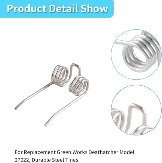 (36 Pack) 29272 Replacement Dethatcher Steel Tines, Compatible with Greenworks 27022 29272 2500600G 10 Amp 14" Corded Dethatcher, Durable Steel Scarifier Tines Parts, Lawn Tractor Attachments Set