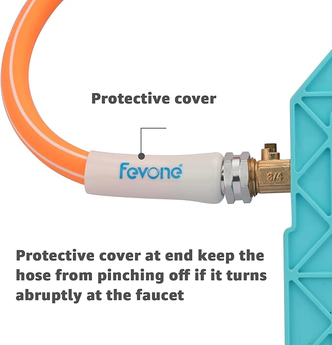 Fevone Garden Hose 50 ft., Lightweight Hybrid Water Hose, Flexible and Durable, Leak-Free Connections