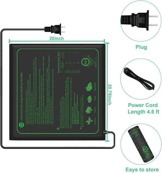 1 Pack Seedling Heat Mat for Seed Starting,20" x 20.75" Waterproof Heating Pad for Indoor Plants Germination(L)