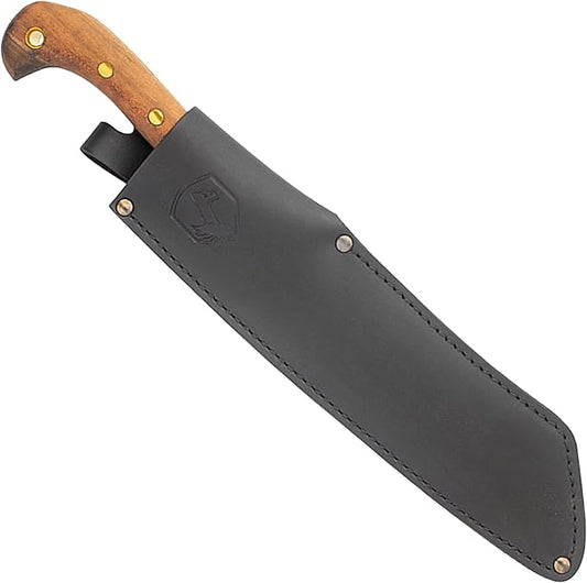 Condor Tool & Knife Mini Duku Heavy Duty Machete with Sheath, Walnut Handle - Hand Crafted Welted Leather Sheath - Camping Machete Knife - 10.5in Blade - 18.5oz
