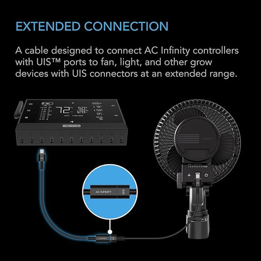 AC Infinity UIS Extension Cable Female to Male for Controller AI+, 10 Foot Cord with Water-Resistant Gasket, Enables Advance Functions Control, for CLOUDRAY, CLOUDLINE, IONFRAME, CLOUDFORGE, and More