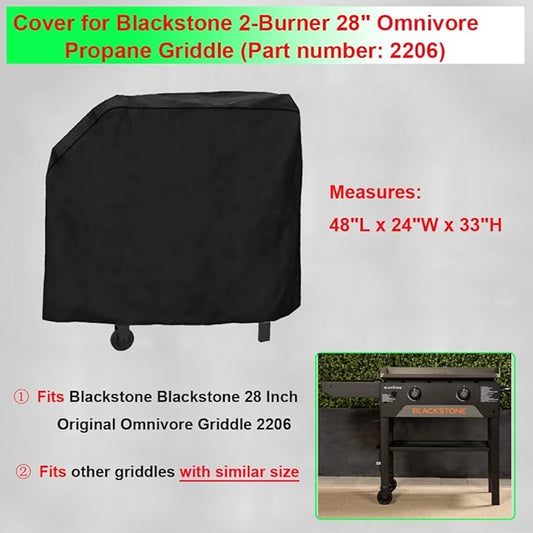 Griddle Cover for Blackstone 28" Original Omnivore Griddle 2206,600D Heavy Duty Waterproof Grill Cover for Blackstone 2 Burner 28 Inch Flat Top Griddle Outdoor