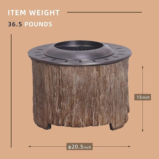 Afterglow Bonfire 20.5 Inch Smokeless Fire Pit with Removable Ash Pan - Portable Outdoor Fire Pit - Stainless Steel - Wood Burning Lightweight Fireplace, Ideal for 4-6 People