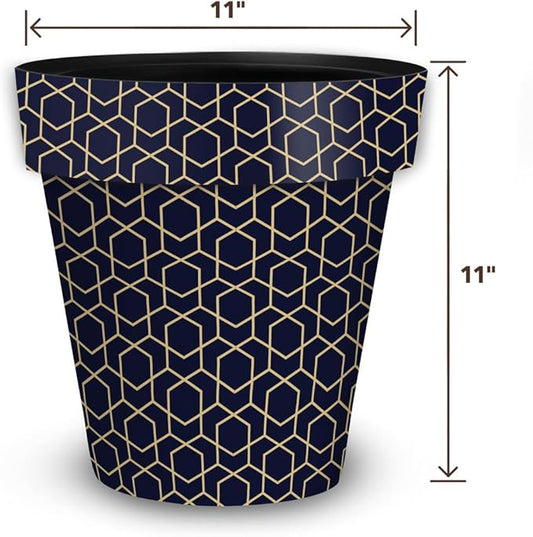 Briarwood Lane Blue Geometric Medium Planter
