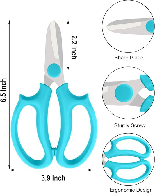 Flower Scissors - Stainless Steel Flower Shears, Garden Plant Floral Shears for Fresh Flowers Stems (Blue, Green, Pink, Violet) (1 PC Green)
