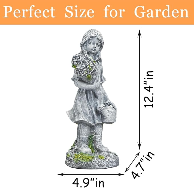 12.5” Solar Angel Fairy Night Garden Light Statue, Outdoor Lawn Decor, LED Yard Art, Patio Accent, Landscape Path Light, Waterproof, Unique Gift, Solar Powered Statue, Enchanting Sculpture