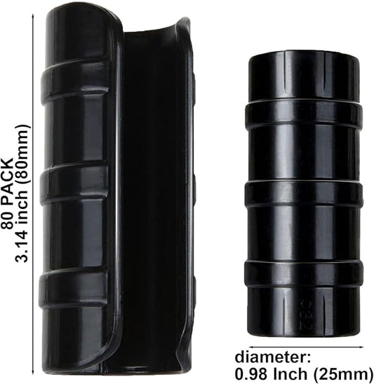 80PCS 1 inch Greenhouse Clips Black Greenhouse Clamps Black Plastic Clamps Garden Buildings Tube Clips for PVC Pipe Greenhouse Films, Sunshade Nets, Shelters, Farming, Gardening