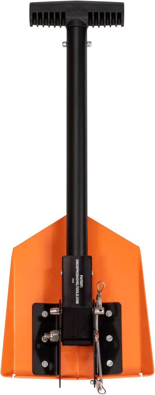 DMOS Delta Shovel - Collapsible Heavy-Duty Steel Folding Shovel for Camping, Overlanding, Survival, Military, Hunting, & Off-Road Use - Signal Orange - Compact