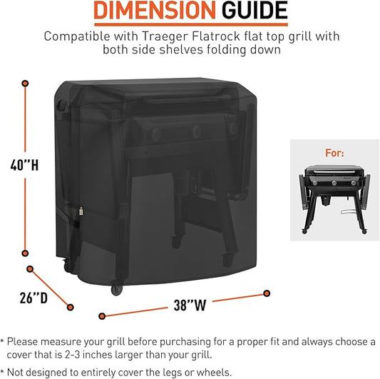 Arcedo Grill Cover Compatible with Traeger 33-Inch Flatrock Flat Top Gas Griddle, Heavy Duty Waterproof Outdoor BBQ Cover Full Length Weatherproof Grill Accessory BAC751