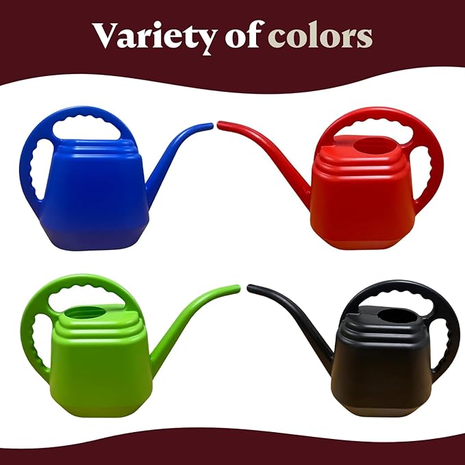 KP KOOL PRODUCTS 2 Liter Black Watering Can β Durable Plastic Indoor & Outdoor Plant Waterer β Lightweight Garden Tool with Easy Pour Spout β Perfect for Flowers, Herbs, and Houseplants β 1 Pack