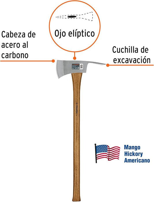 TRUPER PU-3-1/2M 3 1/2 lb Pulaski Axe, 35" Hickory Handle