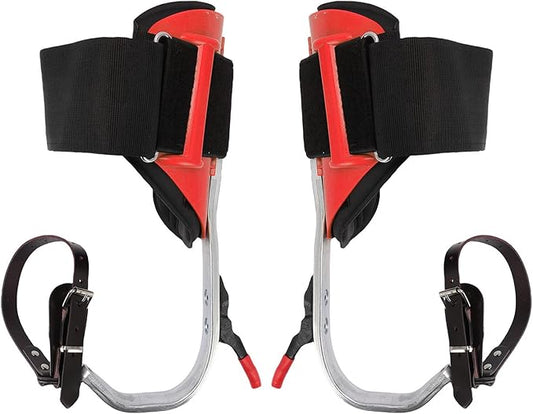 Tree Climbing Spikes Kit Aluminum Alloy Adjustable Tree Climbing Equipment with Anti Slip Pedal for Gardening Fruit Picking