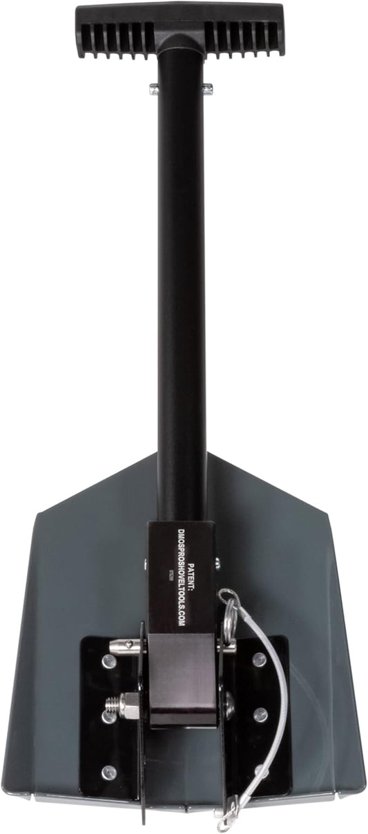 DMOS Delta Shovel - Collapsible Heavy-Duty Steel Folding Shovel for Camping, Overlanding, Survival, Military, Hunting, & Off-Road Use - Agate Grey - Compact