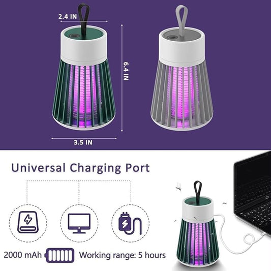 Mosquito Killer Lamp,Portable UV Bug Zapper Insect Trap for Indoor/Outdoor,USB-Powered with Grid for Camping,Patio,Home