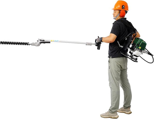 Backpack 4 in 1 Multi-Functional Trimming Tool, 31CC 4-Stroke Garden Tool System with Gas Pole Saw, Hedge Trimmer, Grass Trimmer, and Brush Cutter EPA Compliant