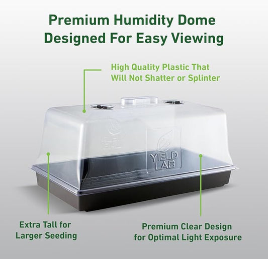 7 Inch Propagation Dome - 50 Pack Humidity Vented Domes – Plant Growing Dome for Seedling, Germination, Soil & Hydroponic Horticulture